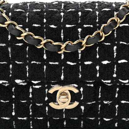 Chanel Tweed Quilted Mini Rectangular Flap Black White 8 of 11