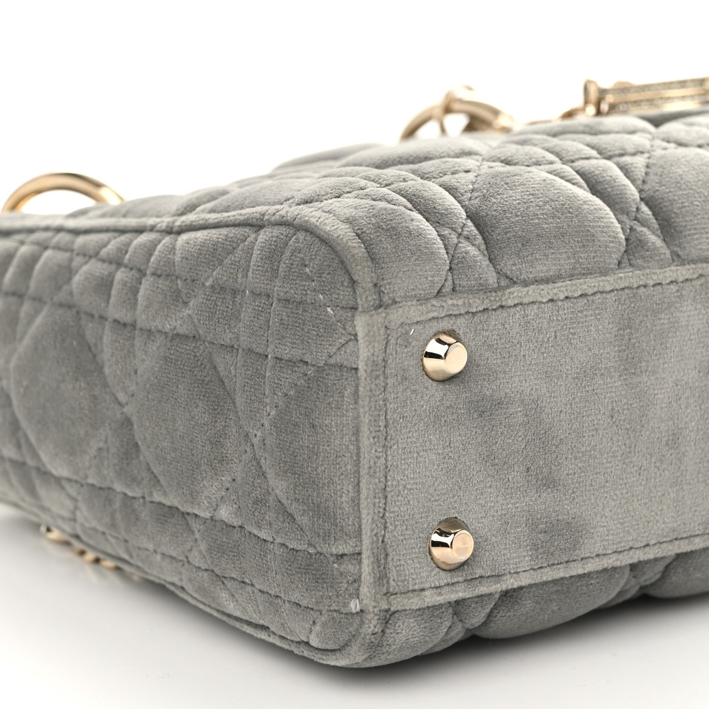 Velvet Mini Lady Dior Gray