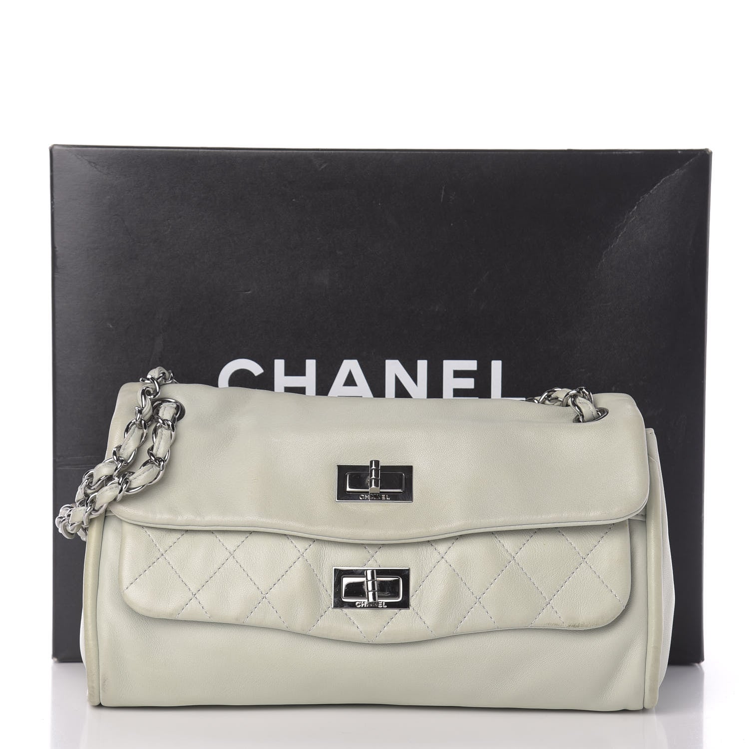 Chanel Lambskin Quilted Large Mademoiselle Double Flap Light Green 13 of 13
