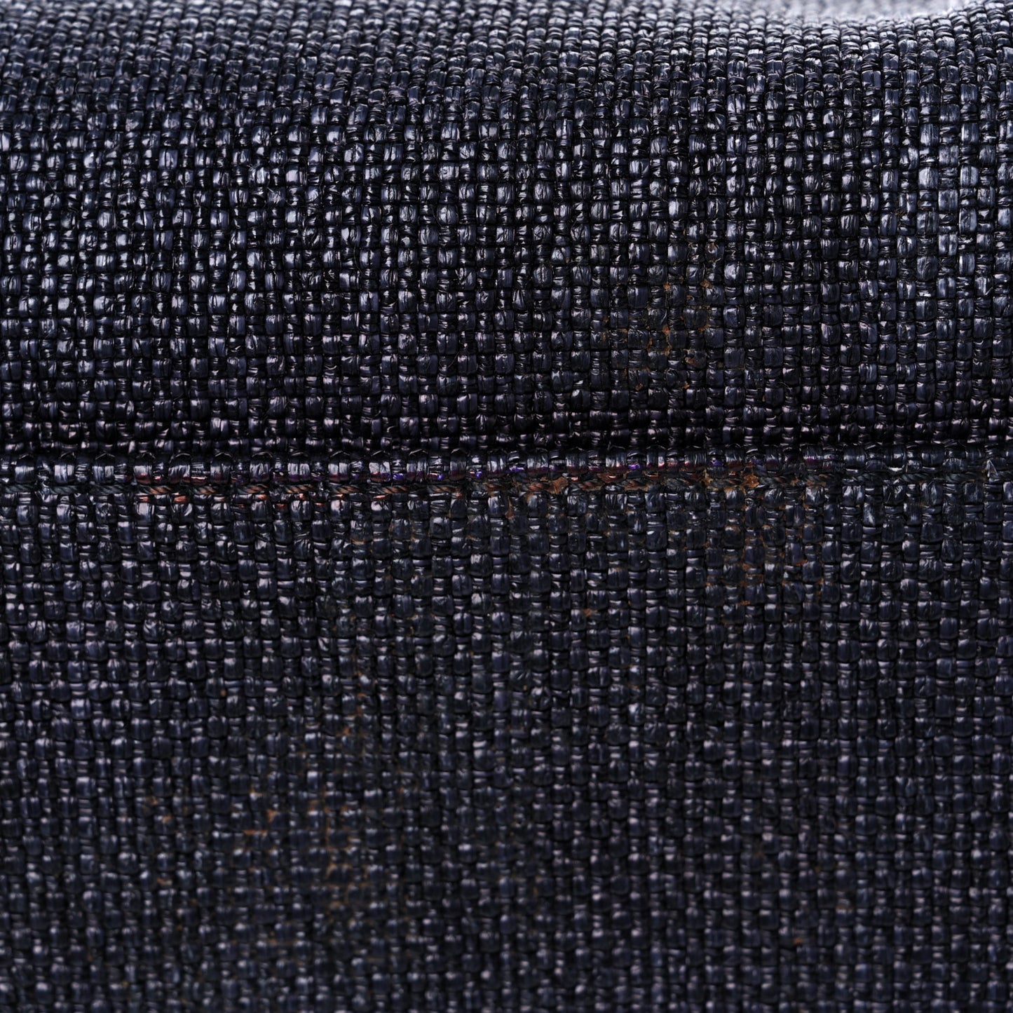 Woven Straw Raffia Medium Deauville Tote Black