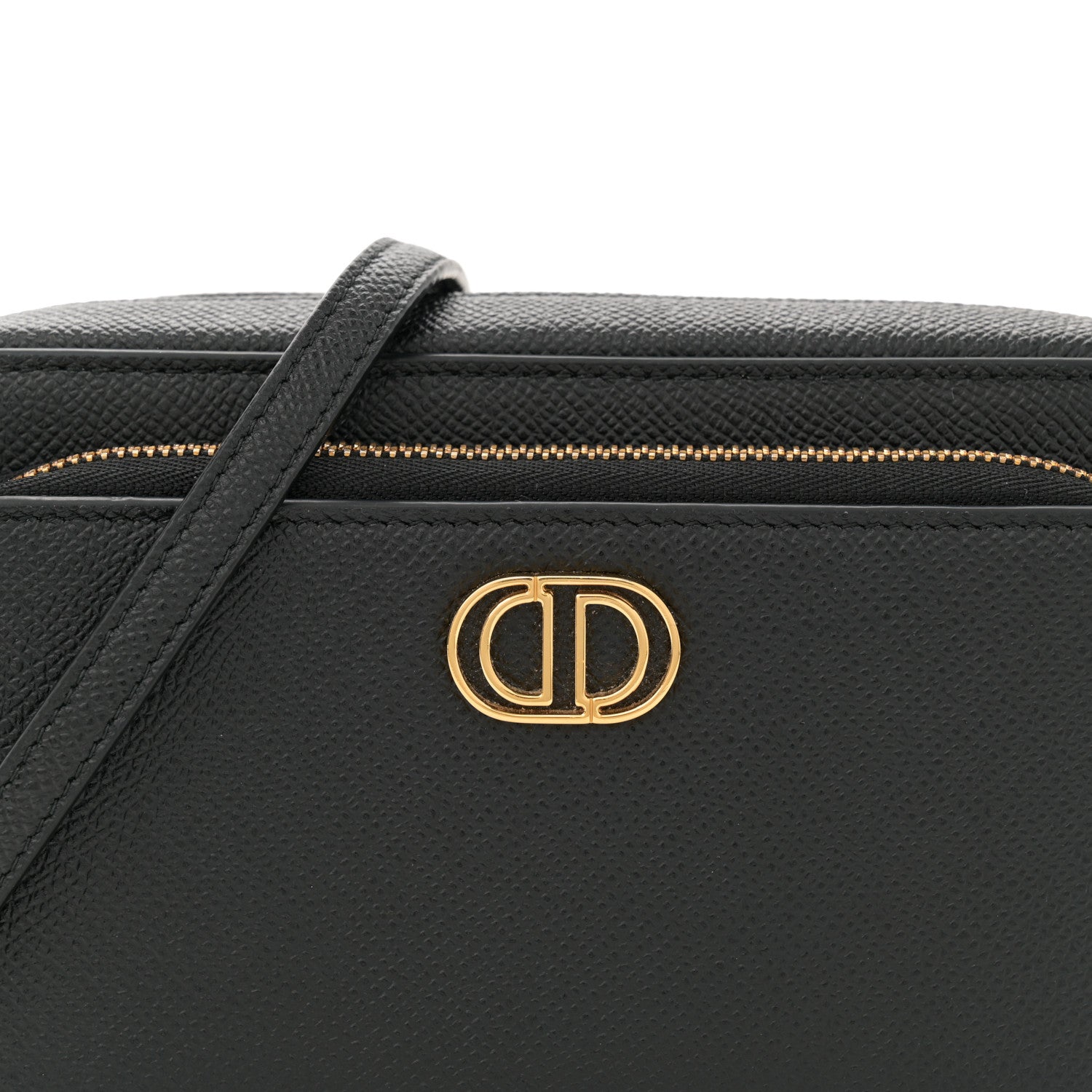 Christian Dior Grained Calfskin Caro Double Pouch Black 8 of 10
