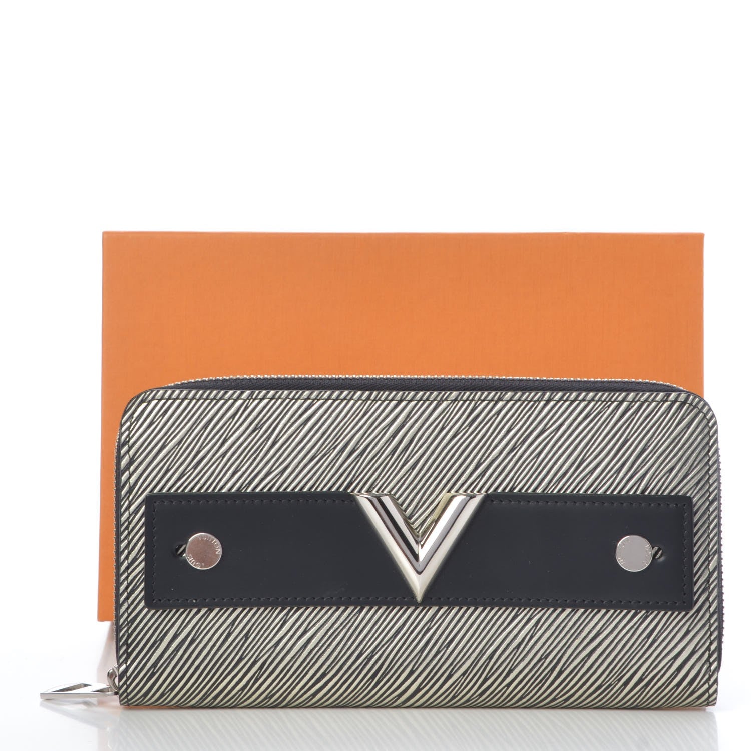 Louis Vuitton Metallic Epi V Zippy Wallet Platine 8 of 8