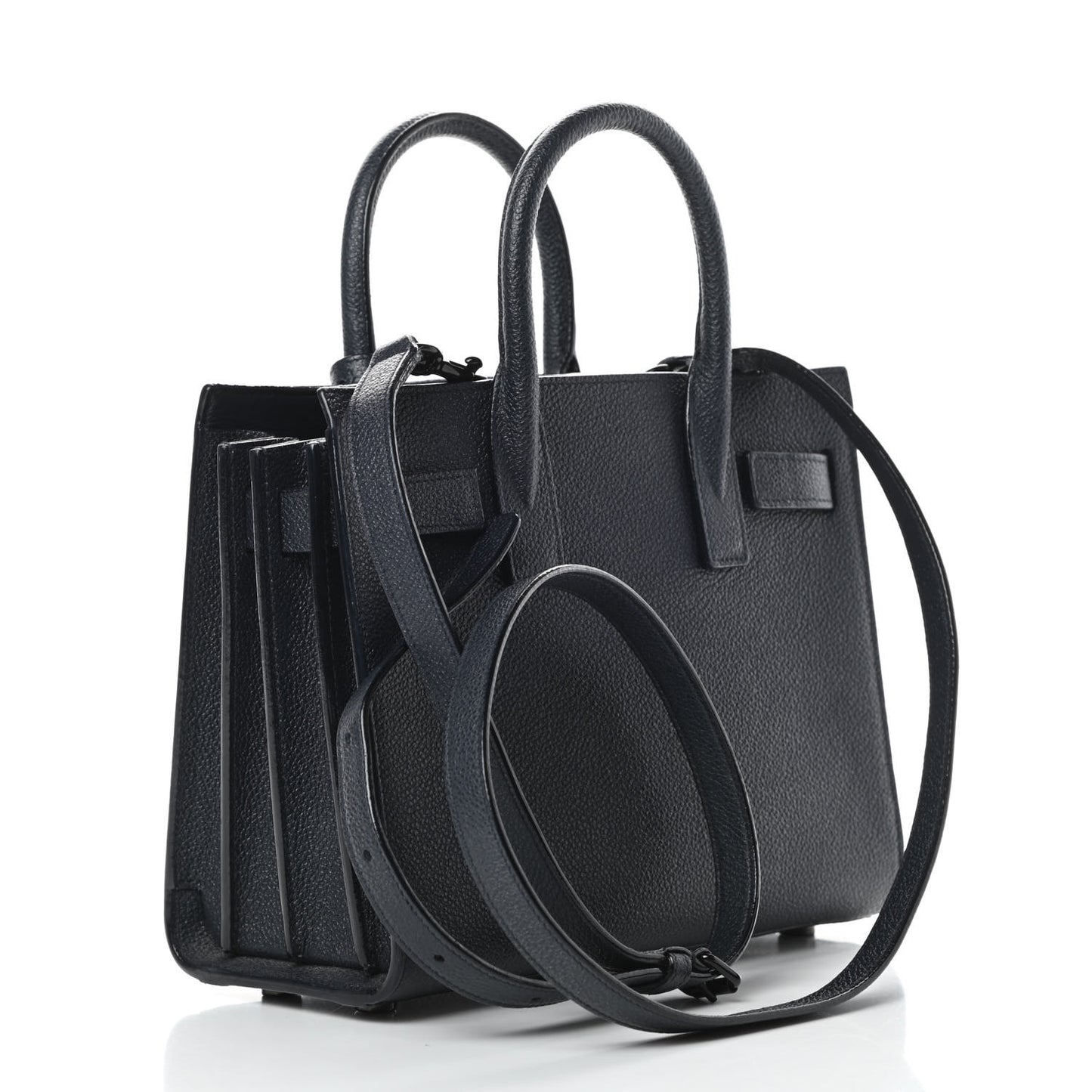 Grained Calfskin Nano Sac De Jour Marine