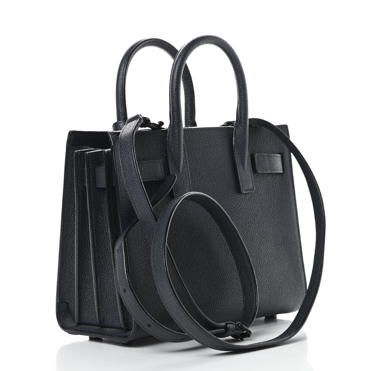 Saint Laurent Grained Calfskin Nano Sac De Jour Marine 3 of 11