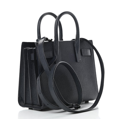 Saint Laurent Grained Calfskin Nano Sac De Jour Marine 3 of 11
