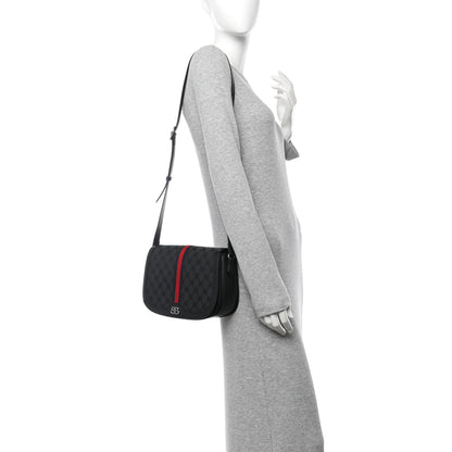 Gucci X BALENCIAGA BB Supreme Monogram Web Ophidia Shoulder Bag Black 2 of 11