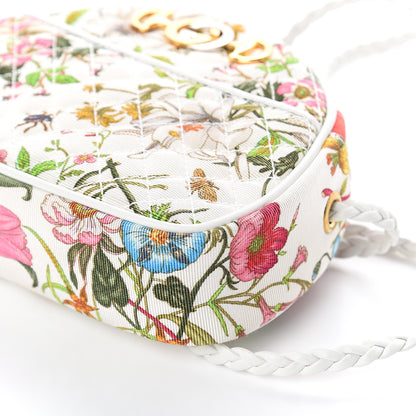 Gucci Canvas Flora Floral Trapuntata Mini Zumi Dome Shoulder Bag White 7 of 7
