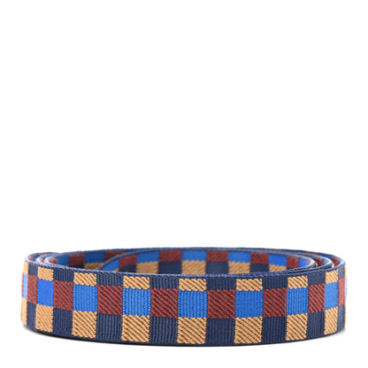 Hermes Toile Swift 25mm Maxi Quadrille Shoulder Strap Bleu Billard Biscuit Rouge H Black 2 of 5