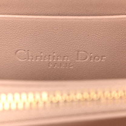 Christian Dior Lambskin Cannage Dioramour Small Lady Dior Voyageur Coin Purse Wallet Pink 6 of 9