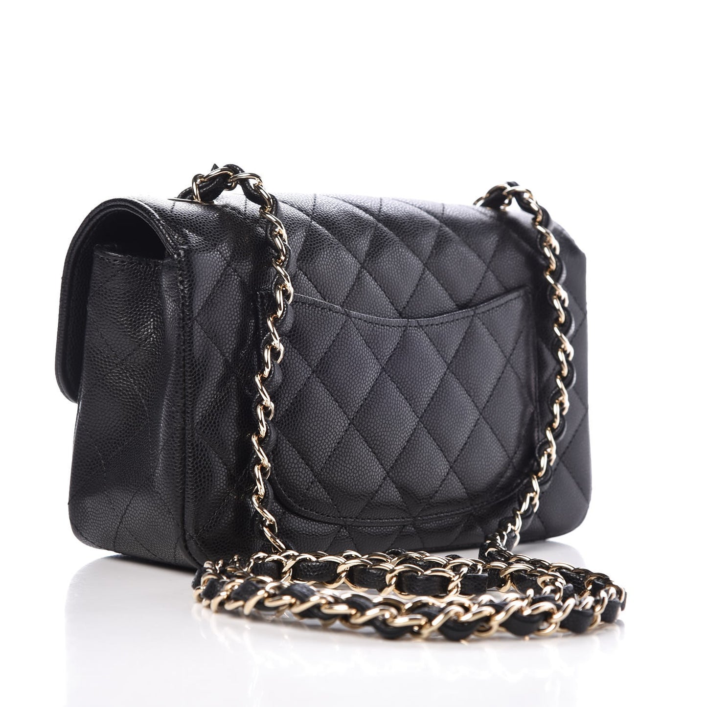 Caviar Quilted Mini Rectangular Flap Black
