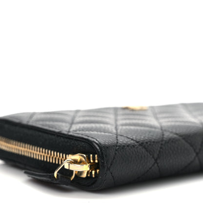 Chanel Caviar Quilted Large Gusset Zip Around Wallet Black 8 of 10