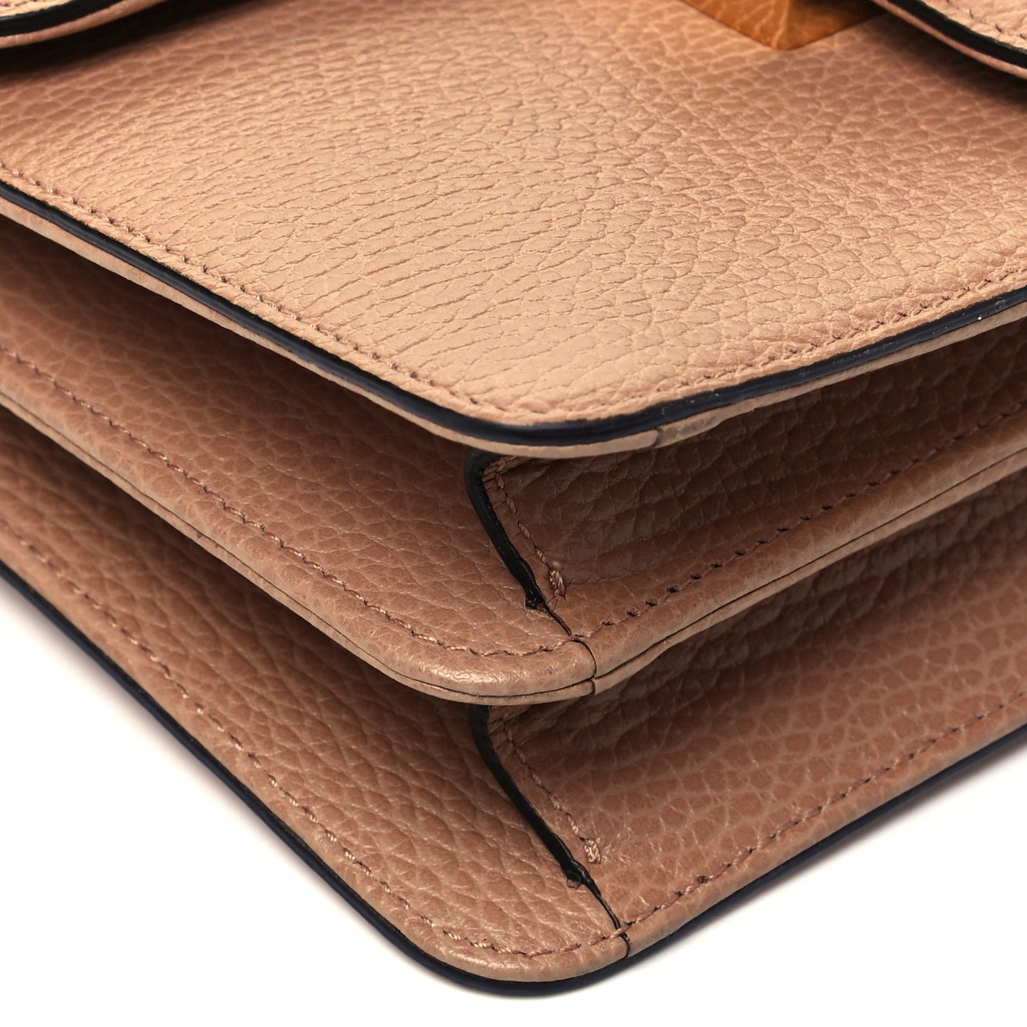 Dollar Calfskin Small Interlocking G Shoulder Bag Camelia