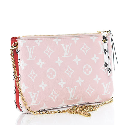 Louis Vuitton Monogram Giant Double Zip Pochette Rouge 3 of 12