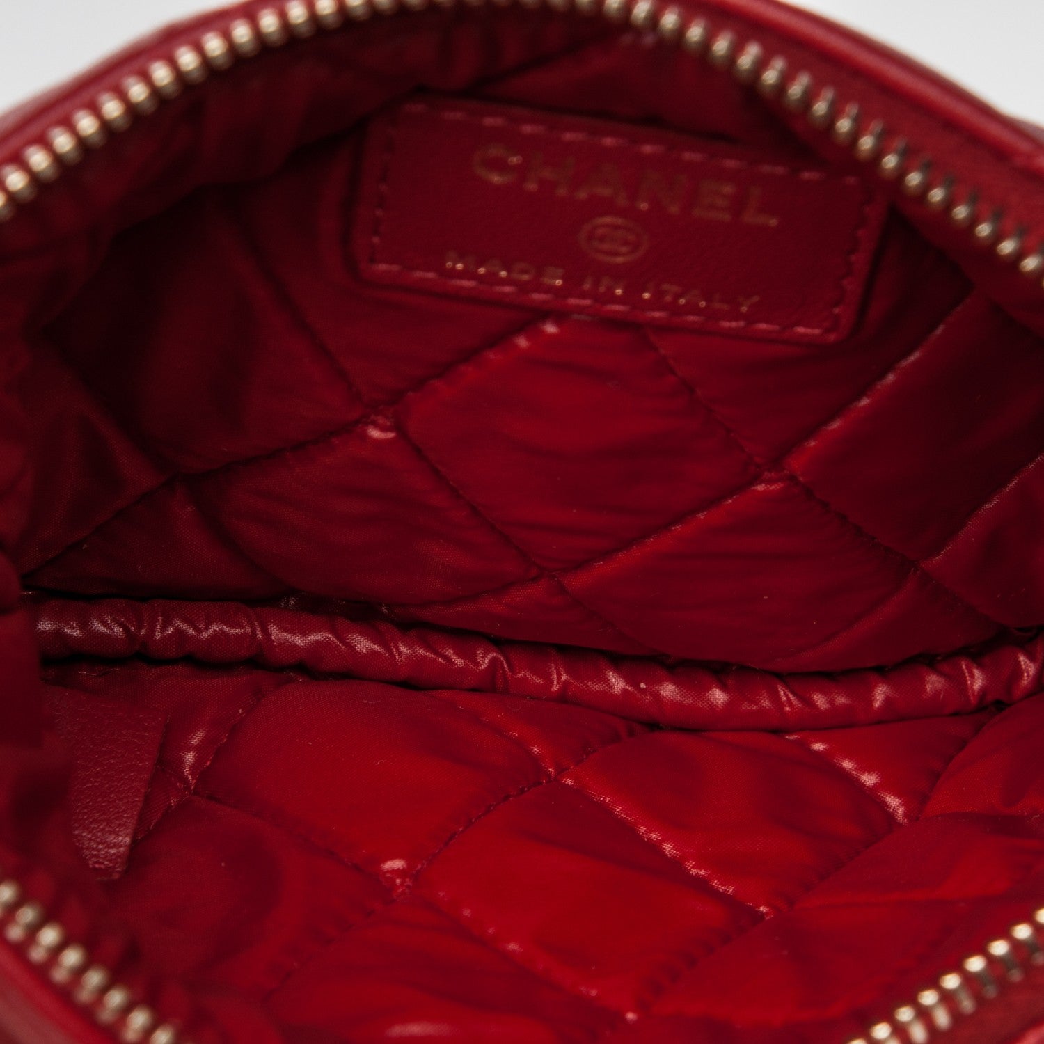 Chanel Lambskin Quilted Small Casino Cosmetic Case Red 5 of 8
