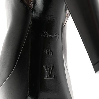 Louis Vuitton Calfskin Monogram Afterglow Platform Ankle Boots 36.5 Black 3 of 8
