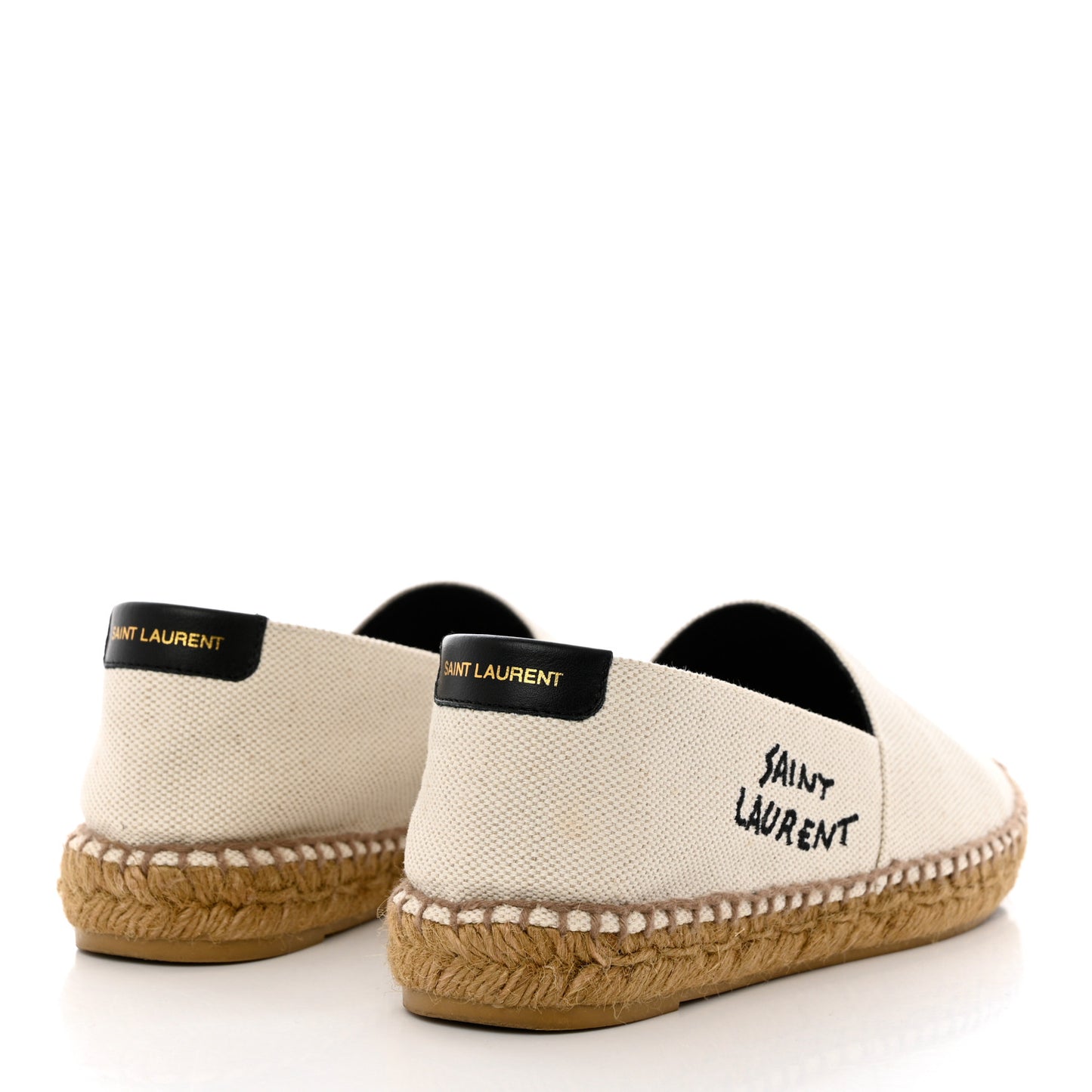 Canvas Nappa Elba Light Logo Embroidered Espadrilles 36 Panna