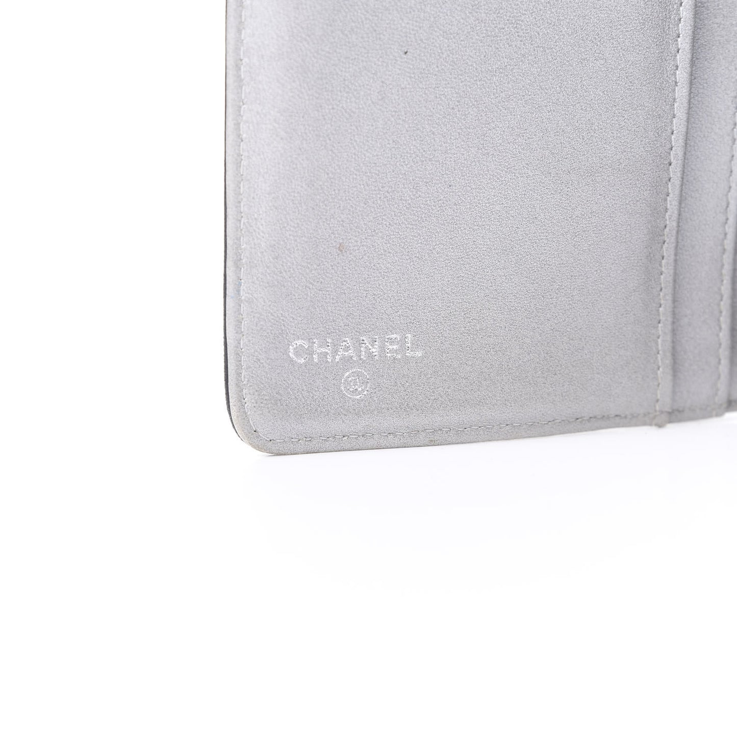 Lambskin Camellia Embossed Yen Wallet Black