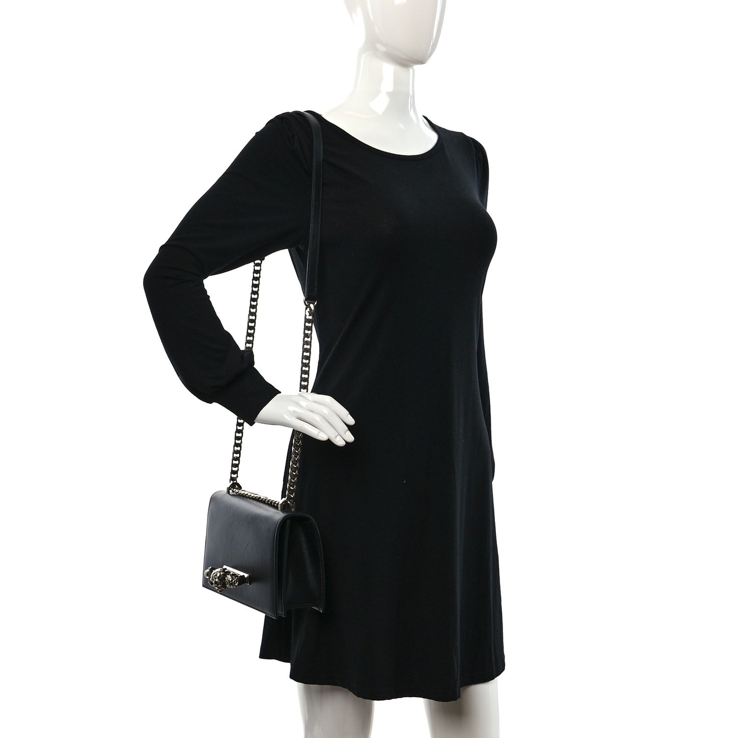 Calfskin Knuckle Shoulder Bag Black