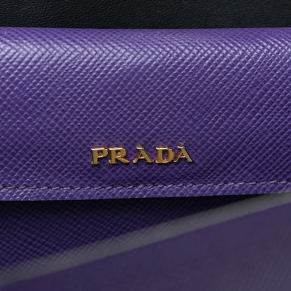 Prada Saffiano Cuir Medium Double Bag Viola Black 7 of 10