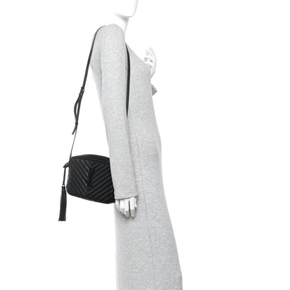 Saint Laurent Calfskin Matelasse Monogram Monochrome Lou Camera Bag Black 2 of 13