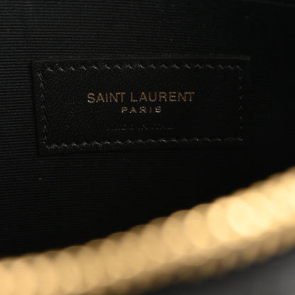 Saint Laurent Calfskin Matelasse Chevron Monogram A5 Wristlet Black 6 of 13