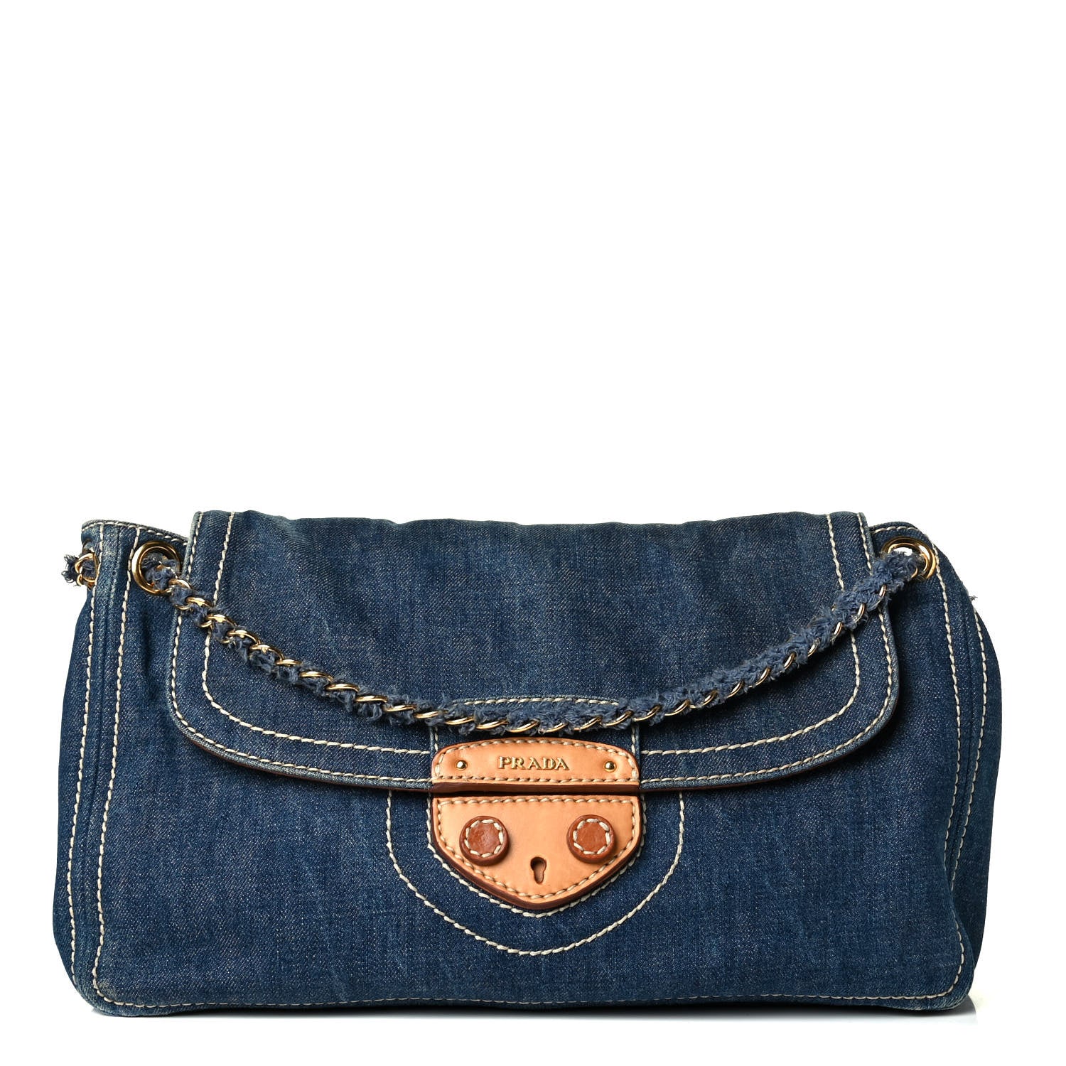 Prada Denim Shoulder Bag Avio 1 of 8