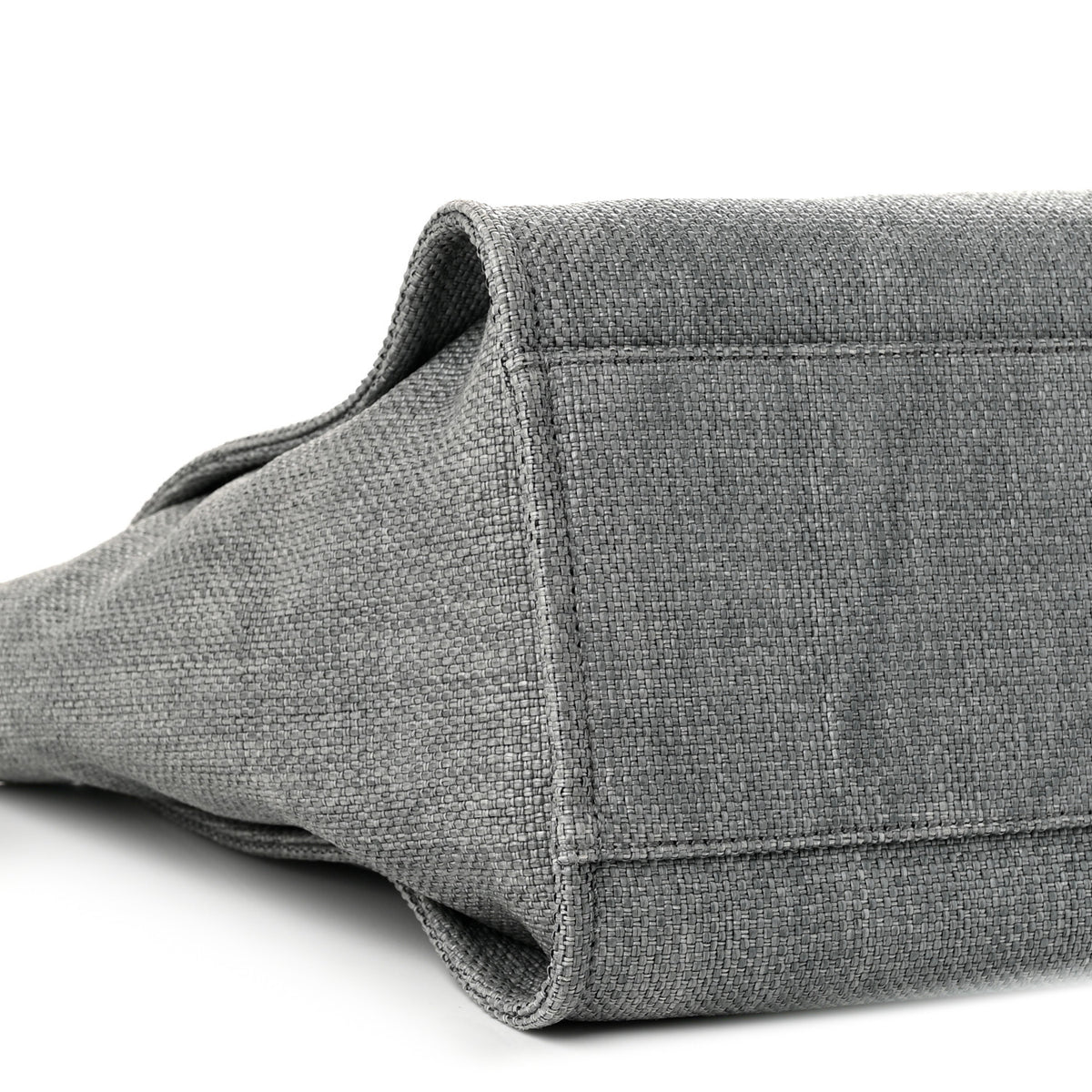 Woven Straw Raffia Large Deauville Tote Grey