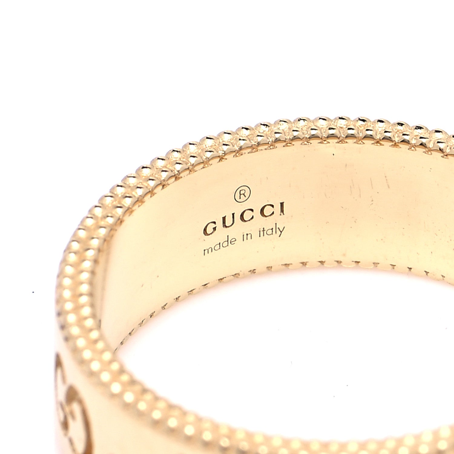 Gucci 18K Yellow Gold Enamel 6mm Icon Blooms Ring 53 6.25 4 of 5