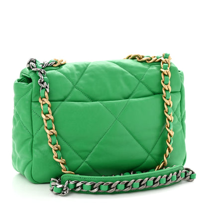 Chanel Lambskin Quilted Medium Chanel 19 Flap Green 3 of 11