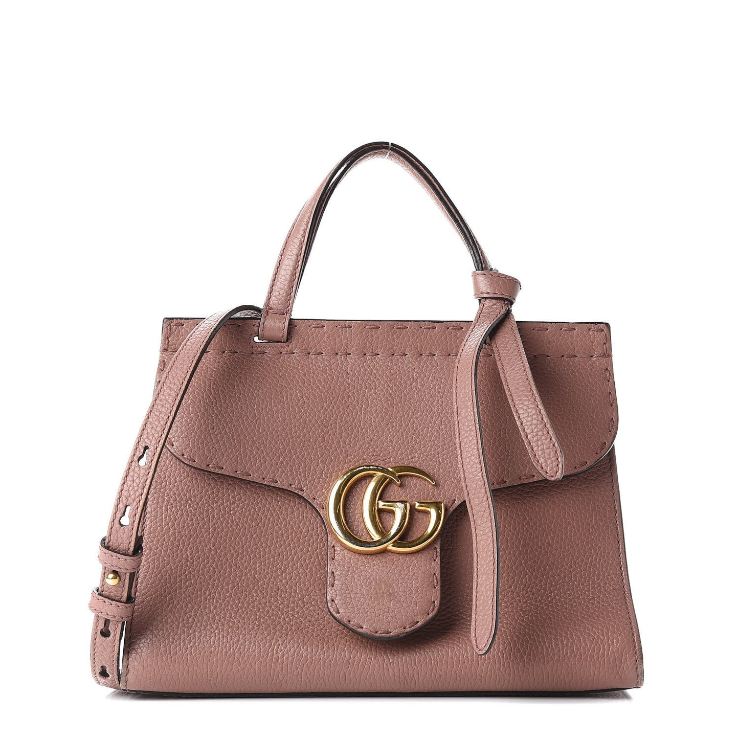 Calfskin Mini GG Marmont Top Handle Bag Rosy Phard