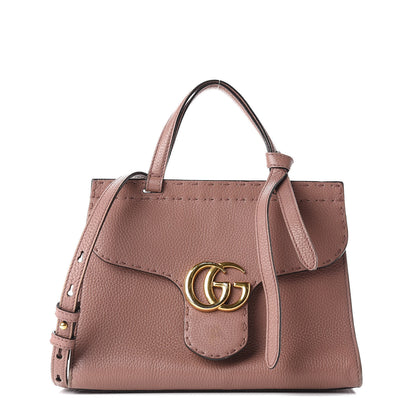 Gucci Calfskin Mini GG Marmont Top Handle Bag Rosy Phard 1 of 11