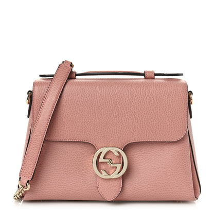 Gucci Dollar Calfskin Interlocking G Top Handle Shoulder Bag Soft Pink 1 of 9
