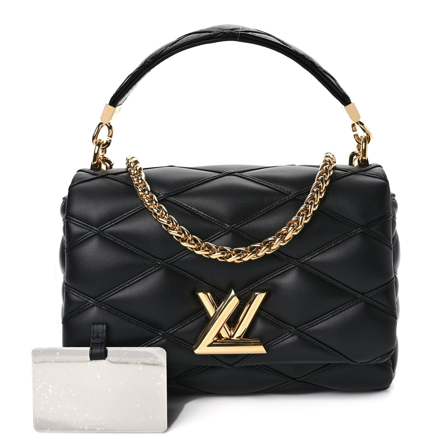 Louis Vuitton Lambskin Malletage Top Handle GO-14 MM Black 1 of 10