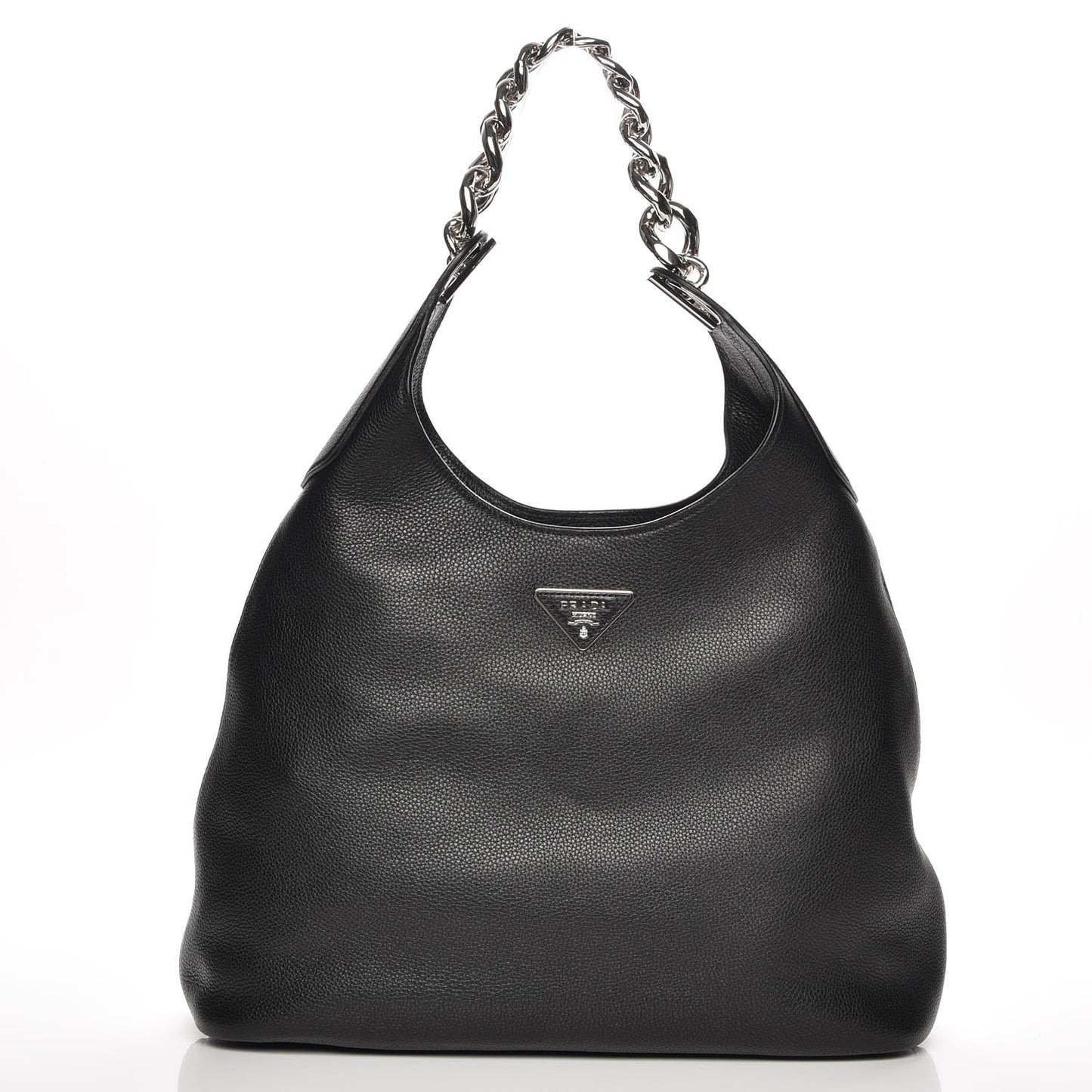 Vitello Daino Chain Hobo Nero Black
