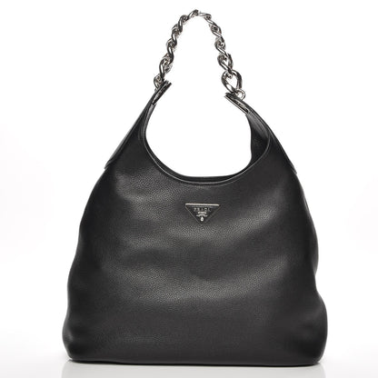 Prada Vitello Daino Chain Hobo Nero Black 1 of 7