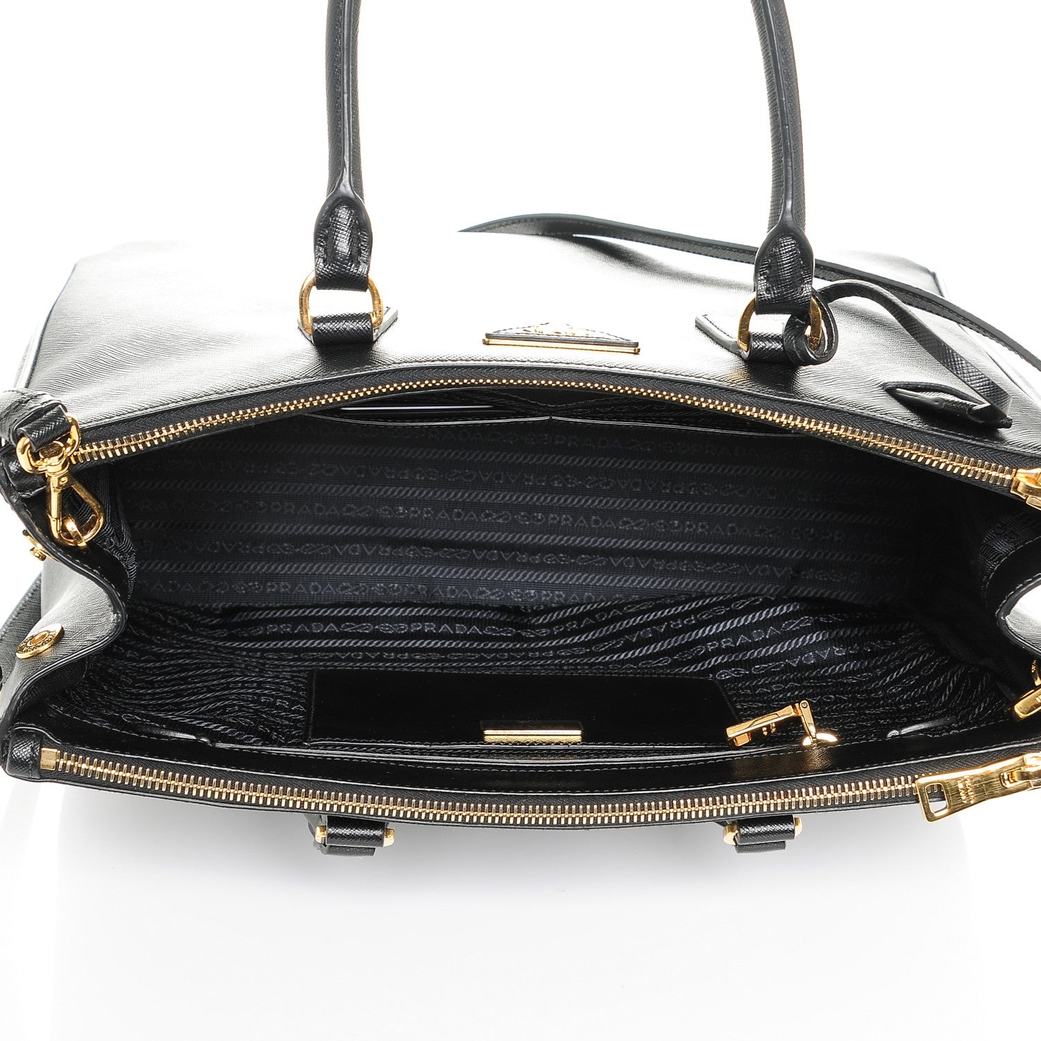 Prada Saffiano Large Galleria Double Zip Tote Black 5 of 6