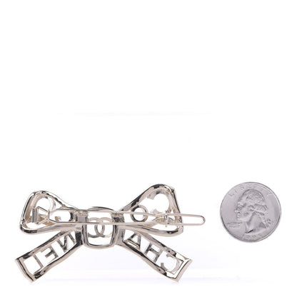 Chanel Metal Crystal Bow-tiful CC Hair Clip Gold 2 of 5