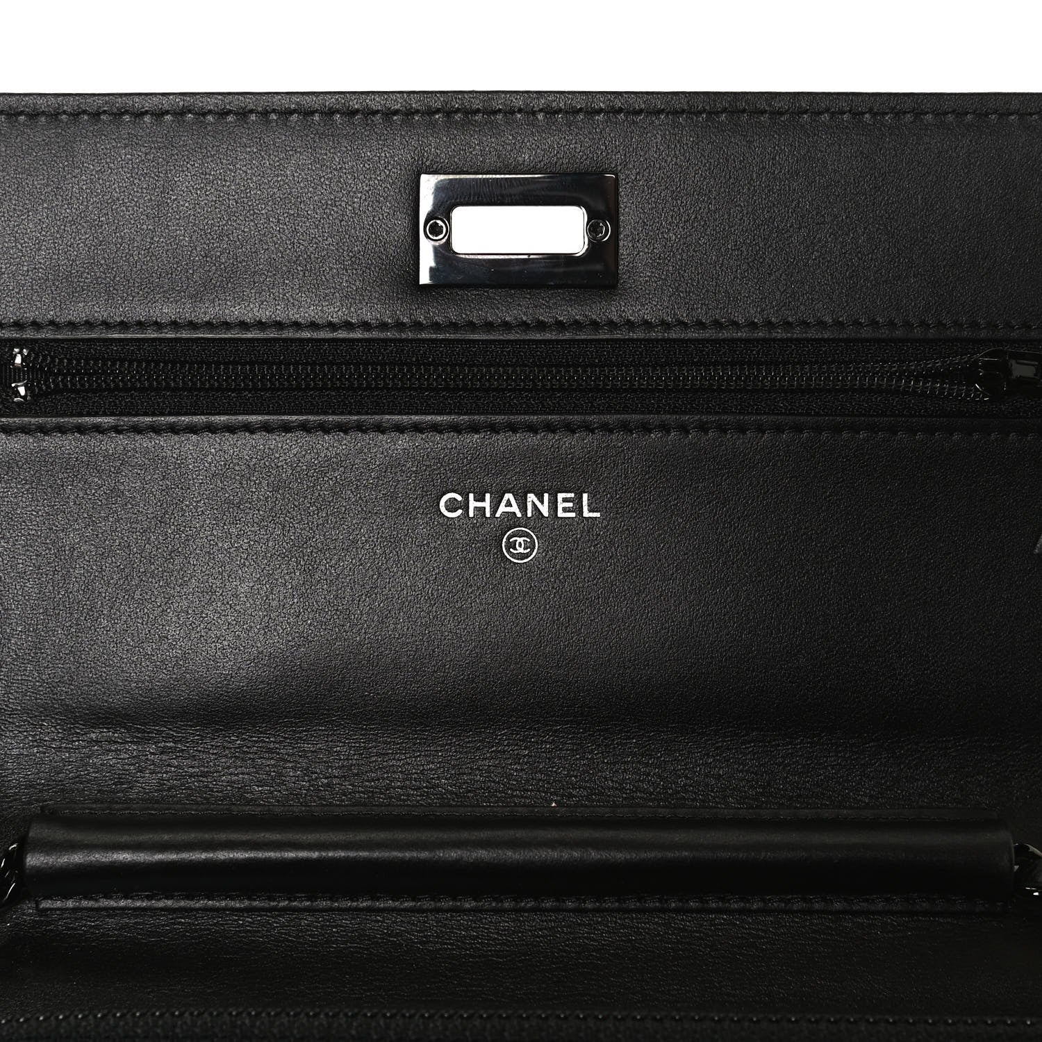 Chanel Aged Calfskin Chevron Quilted Reissue Wallet On Chain WOC So Black 6 of 11
