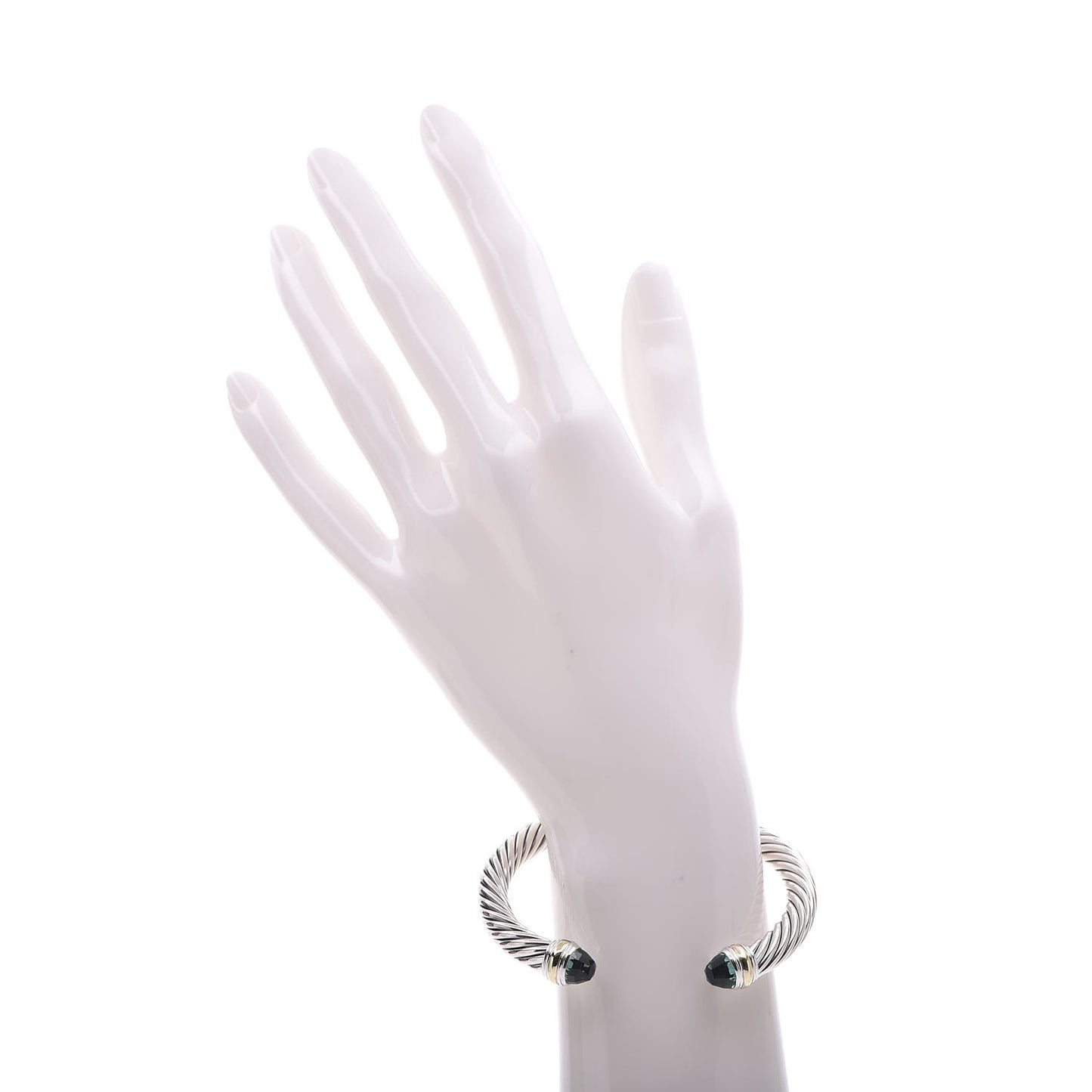 Sterling Silver 14K Yellow Gold Prasiolite 7mm Cable Classics Bracelet
