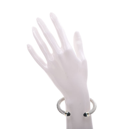 David Yurman Sterling Silver 14K Yellow Gold Prasiolite 7mm Cable Classics Bracelet 2 of 4