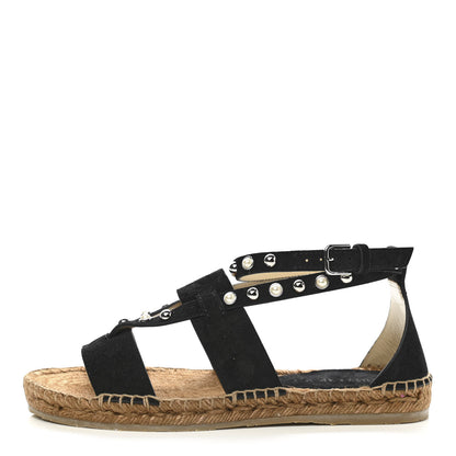 Jimmy Choo Suede Embellished Denise Espadrilles 36 Black 7 of 8