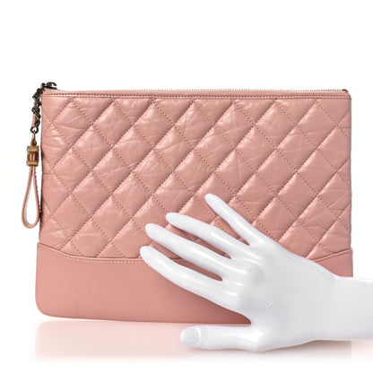 Chanel Aged Calfskin Quilted Medium Gabrielle Cosmetic Case Pink 2 of 8