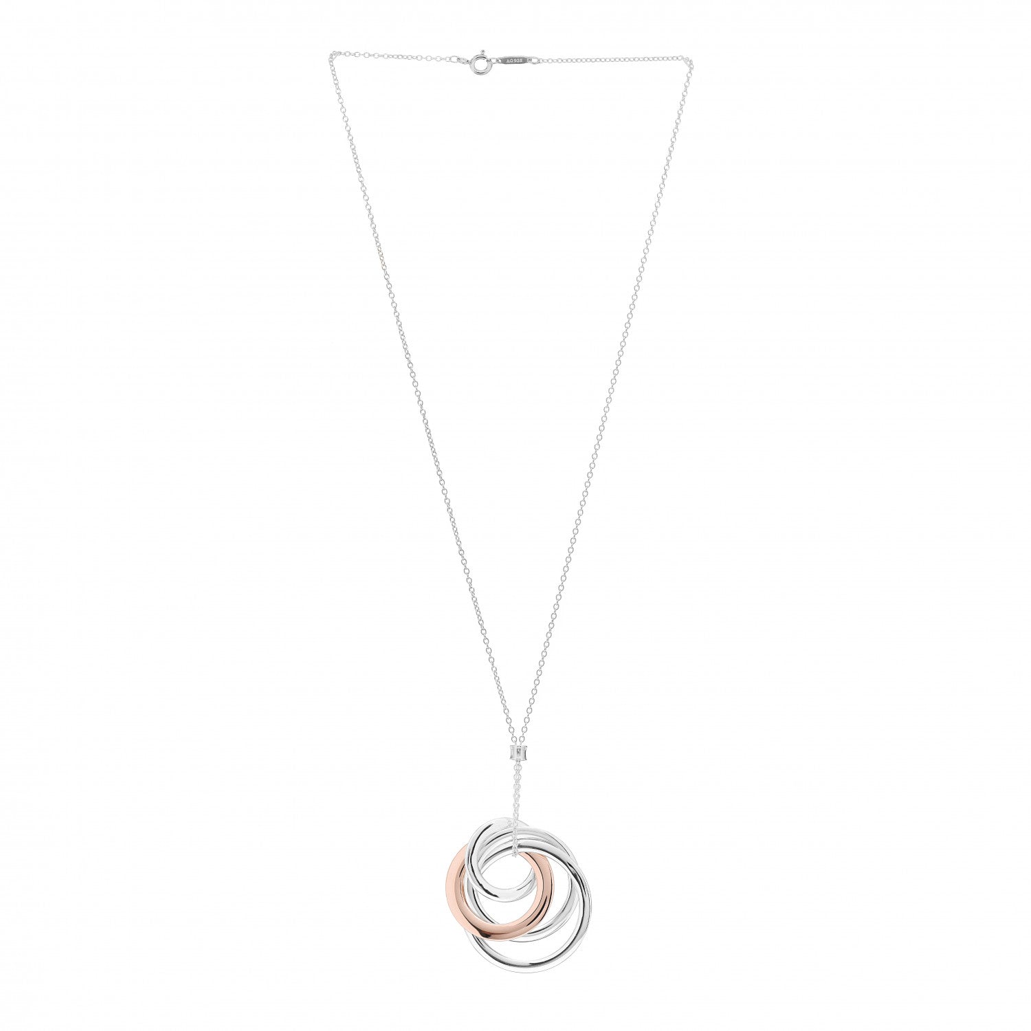 Tiffany Sterling Silver Rubedo 1837 Circles Pendant Necklace 3 of 4