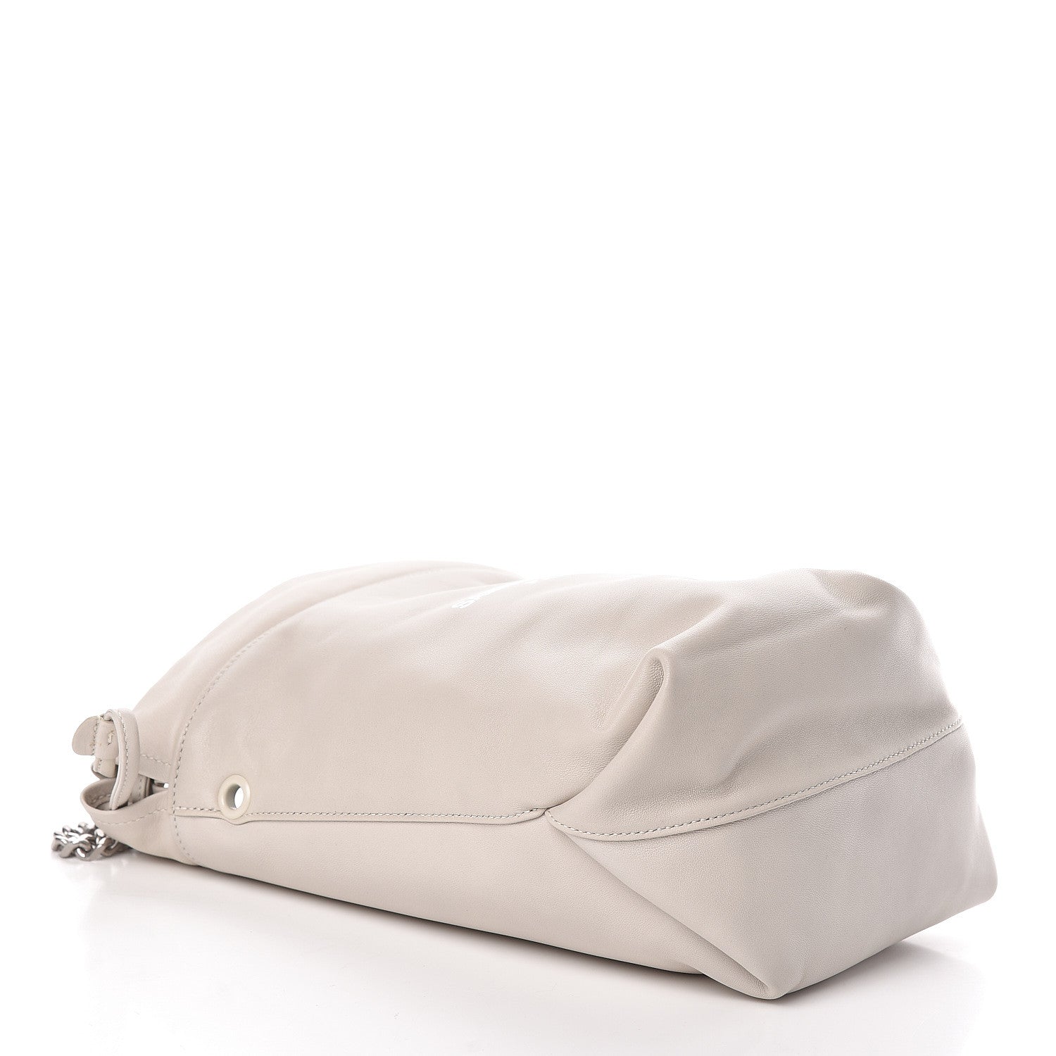 Saint Laurent Lambskin Small Teddy Bucket Bag White 5 of 11