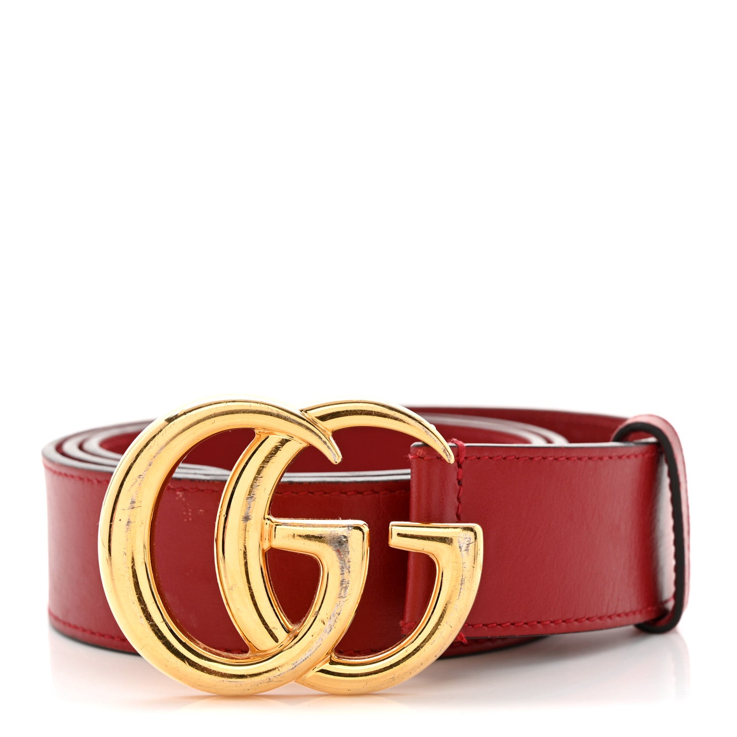 Gucci Plutone Calfskin Double G 40mm Belt 95 38 Rosso 1 of 10