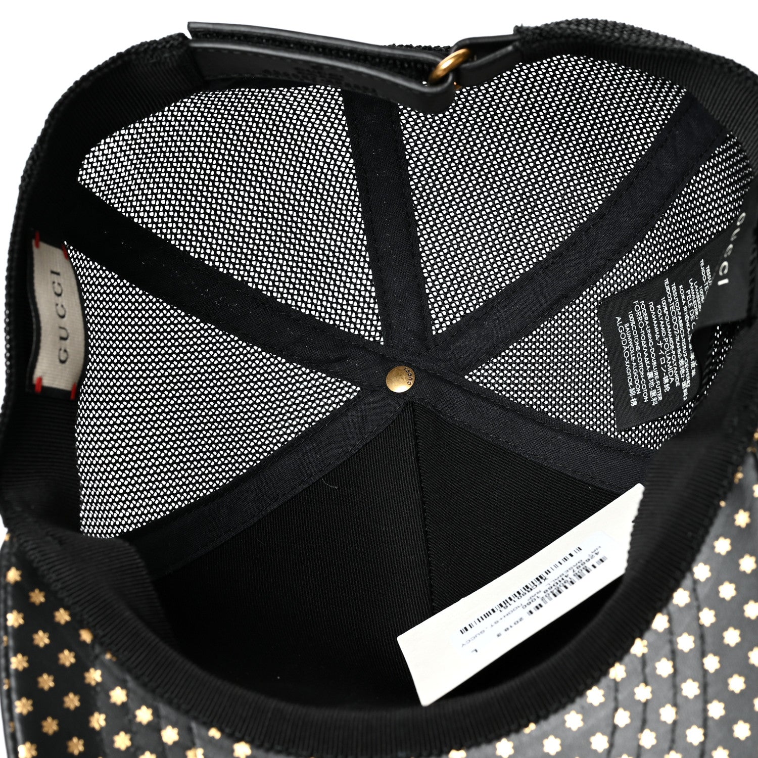 Gucci X SEGA Calfskin GUCCY Stars Baseball Hat L Black Gold 7 of 9
