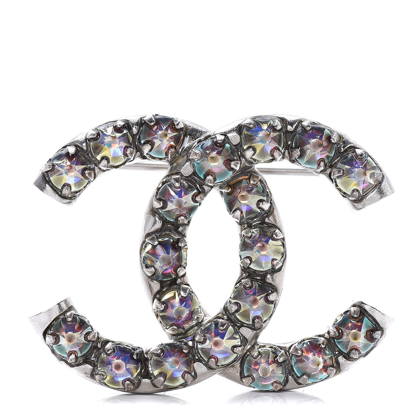 Ruthenium Crystal CC Brooch Iridescent