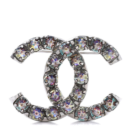 Chanel Ruthenium Crystal CC Brooch Iridescent 1 of 6