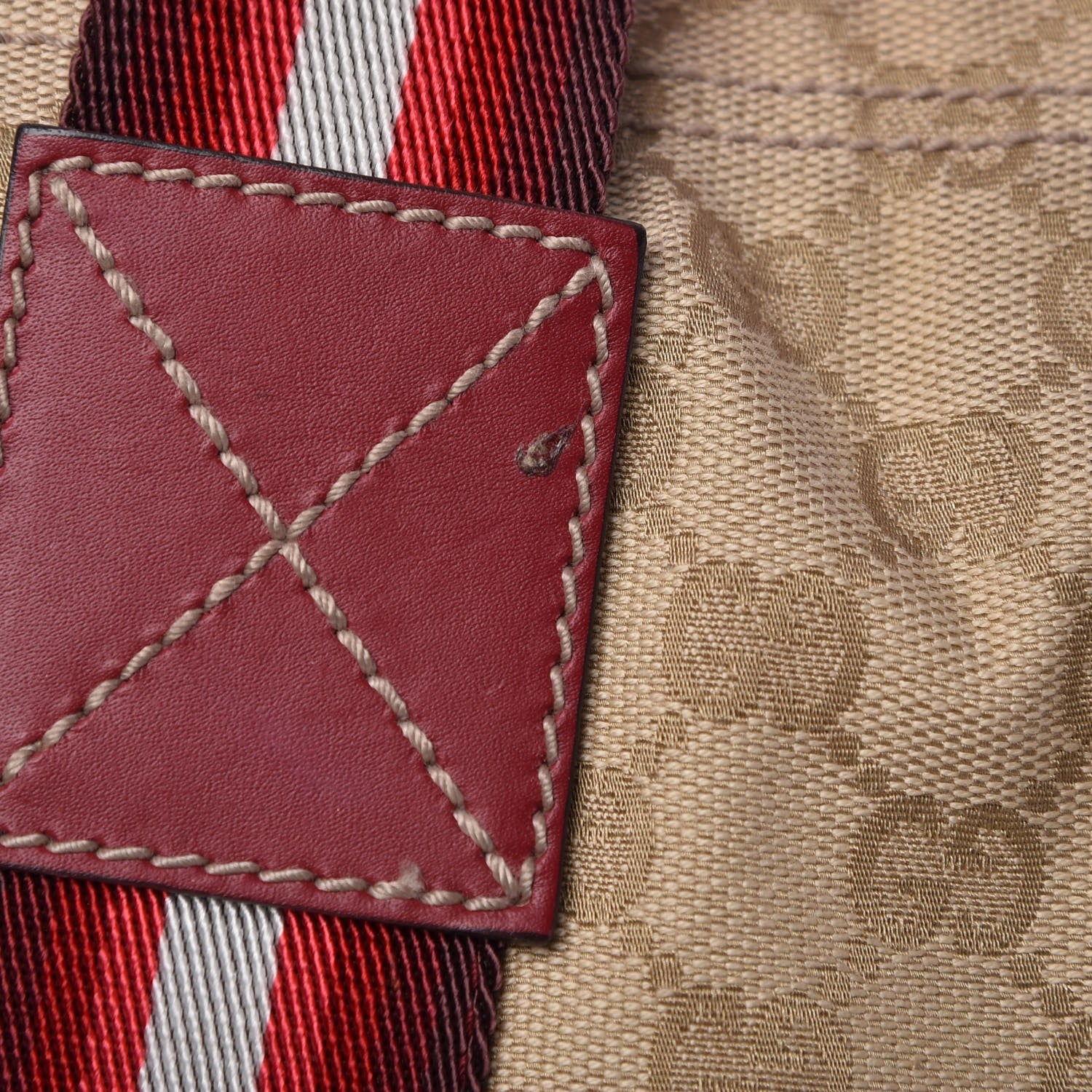 Gucci GG Monogram Medium Web Handle Vertical Tote Red 13 of 13