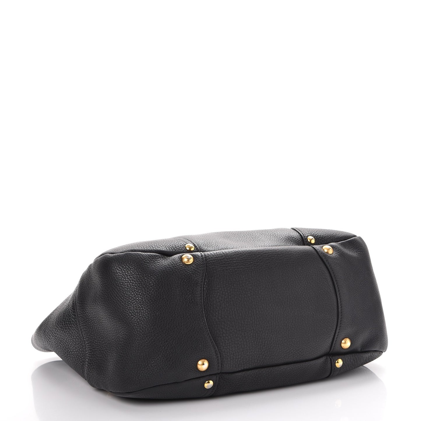 Vitello Daino Pushlock Tote Black